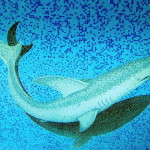 Мозаика - Акула с тенью и матричное панно.