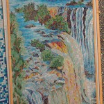 Выставочное панно для интерьера из мозаичной плитки - Водопад.