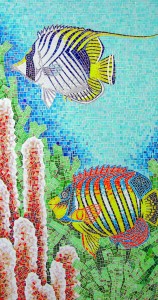 Выставочное мозаичное панно -Морской мир.