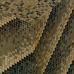 Пример матричной сборки из мозаики в ванной комнате.