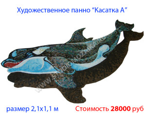 Мозаичное панно - Касатка с тенью.