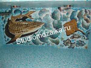 Мозаичное панно на дно бассейна , в художественной технике исполнения.
