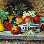 Картина из мозаики. Натюрморт мозаичного искусства.