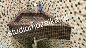 Ванная комната из мозаики в матричной технике исполнения.