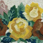 Цветочный ковер из мозаики.