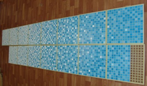 Мозаичные растяжки из стеклянной плитки мозаика в матричной технике исполнения.