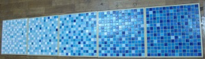 Панно -растяжка. матричная сборка исполнения из стеклянной плитки мозаика.